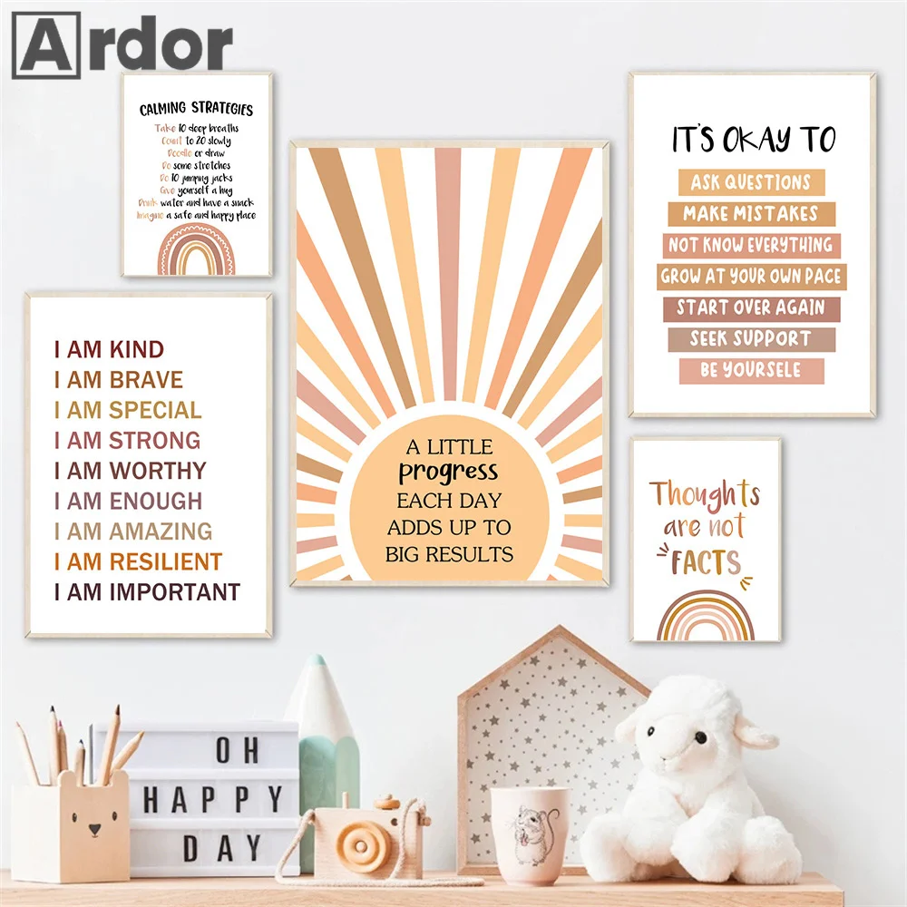 Kids Education Alphabet Numbers - Alphabet Number Rainbow Posters Spanish Education