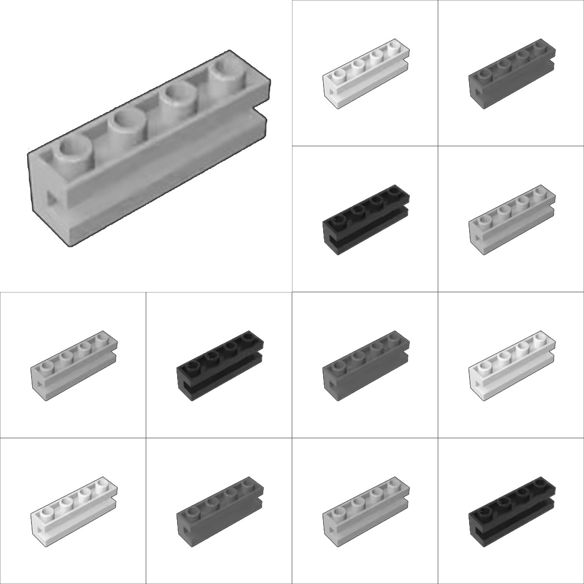 Kids Education Channel - 50pcs 2653 Modified 1x4 With Channel
