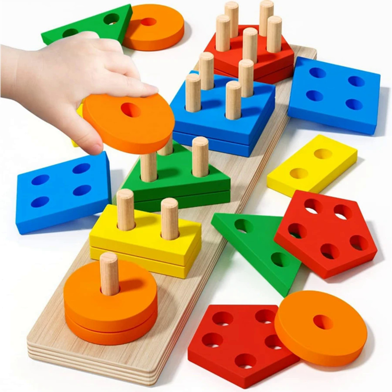 Kids Educational Box - Montessori Wooden Toys Color Shape Matching