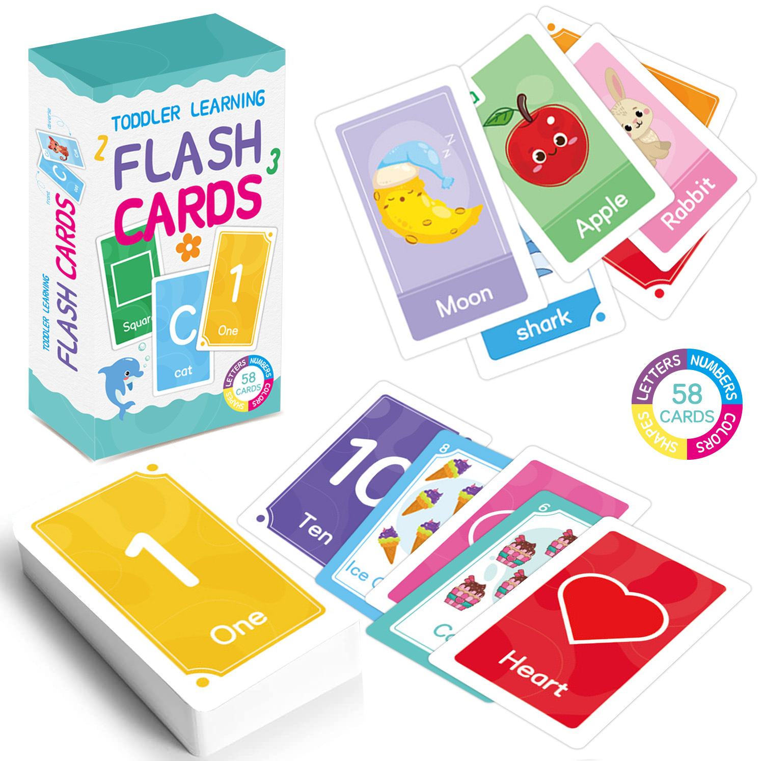 58 Pcs ABC Alphabet Flashcards - Kids Educational Game review and price