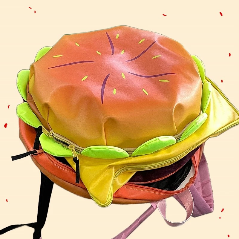 2026 Cute 3D Hamburger Backpac - Kids Education School review and price