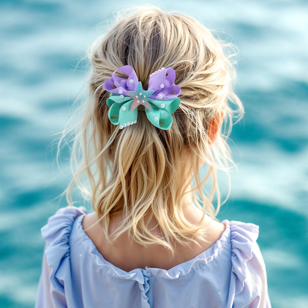 2Pcs Starfish Bow Hair Clips F - Kids Education School review and price