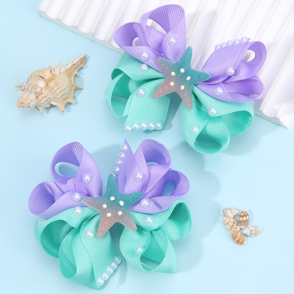 2Pcs Starfish Bow Hair Clips F - Kids Education School review and price