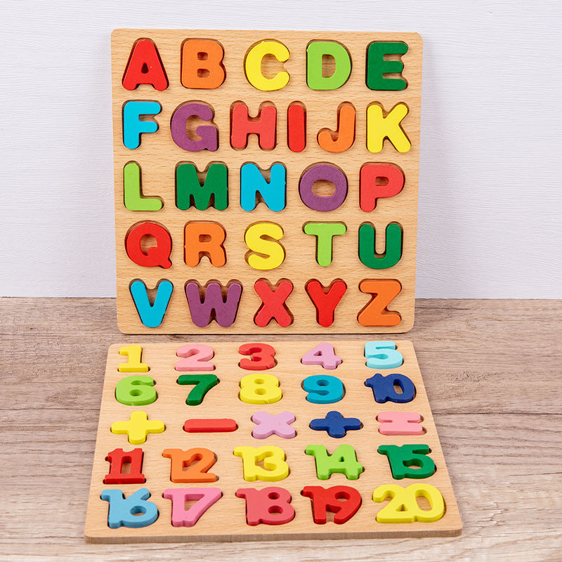 Wooden Alphabet Puzzle Board N - Kids Education Alphabet Numbers review and price