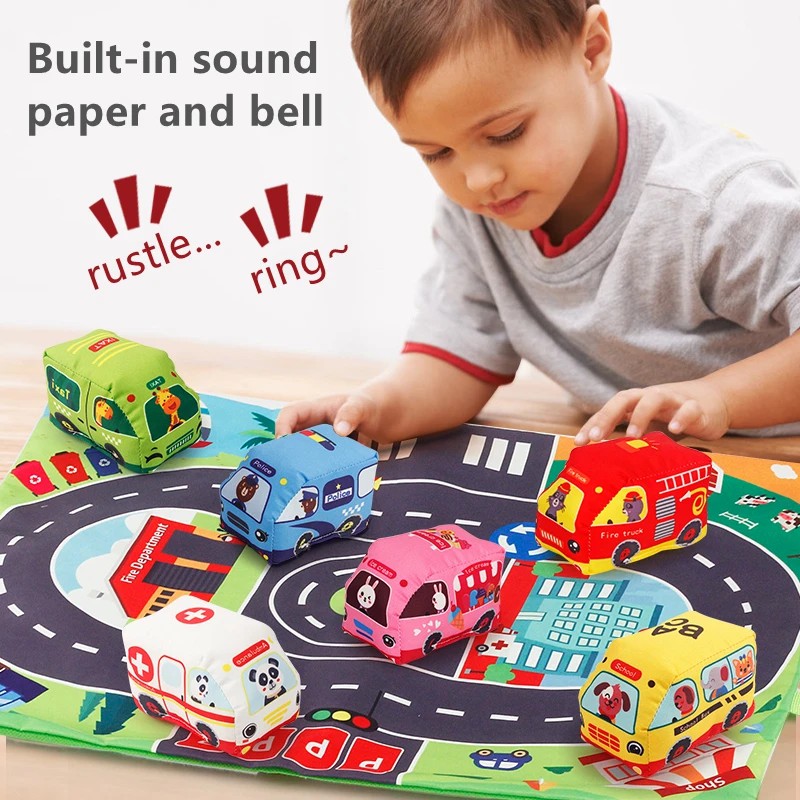Soft Car Toy Set with Play Mat - Kids Educational Game review and price