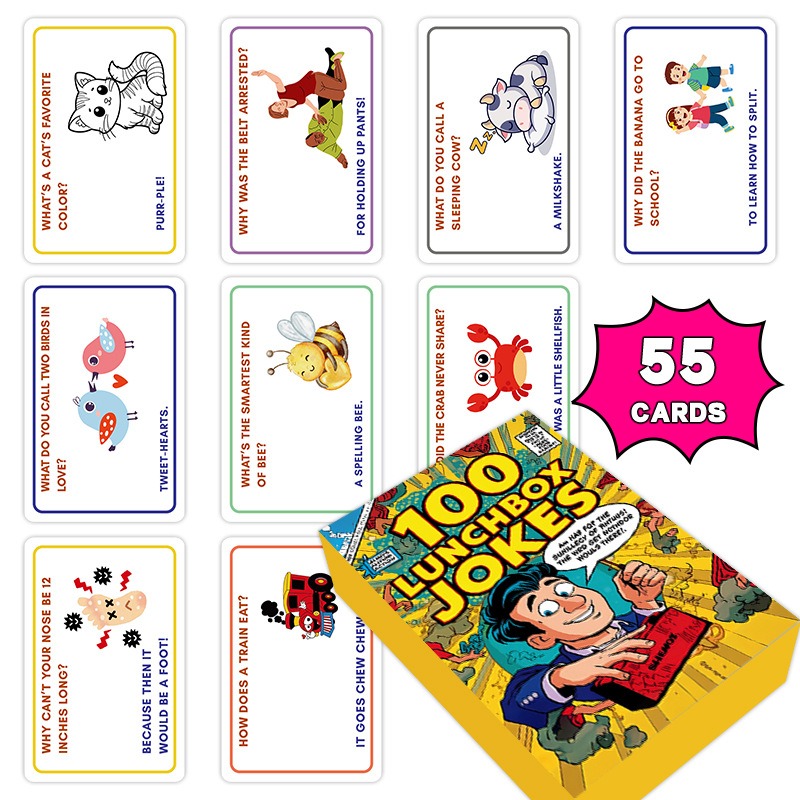 100 Lunchbox Jokes Cards Funny - Kids Education Questions review and price